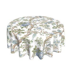 70 Inch Round Polyester Tablecloth Washable Reusable Dining Decor
